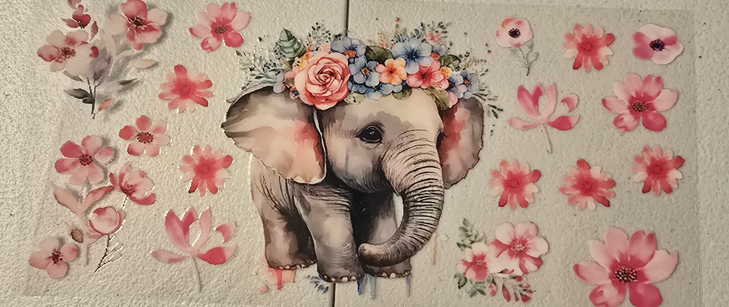 ELEPHANT AND FLOWERS