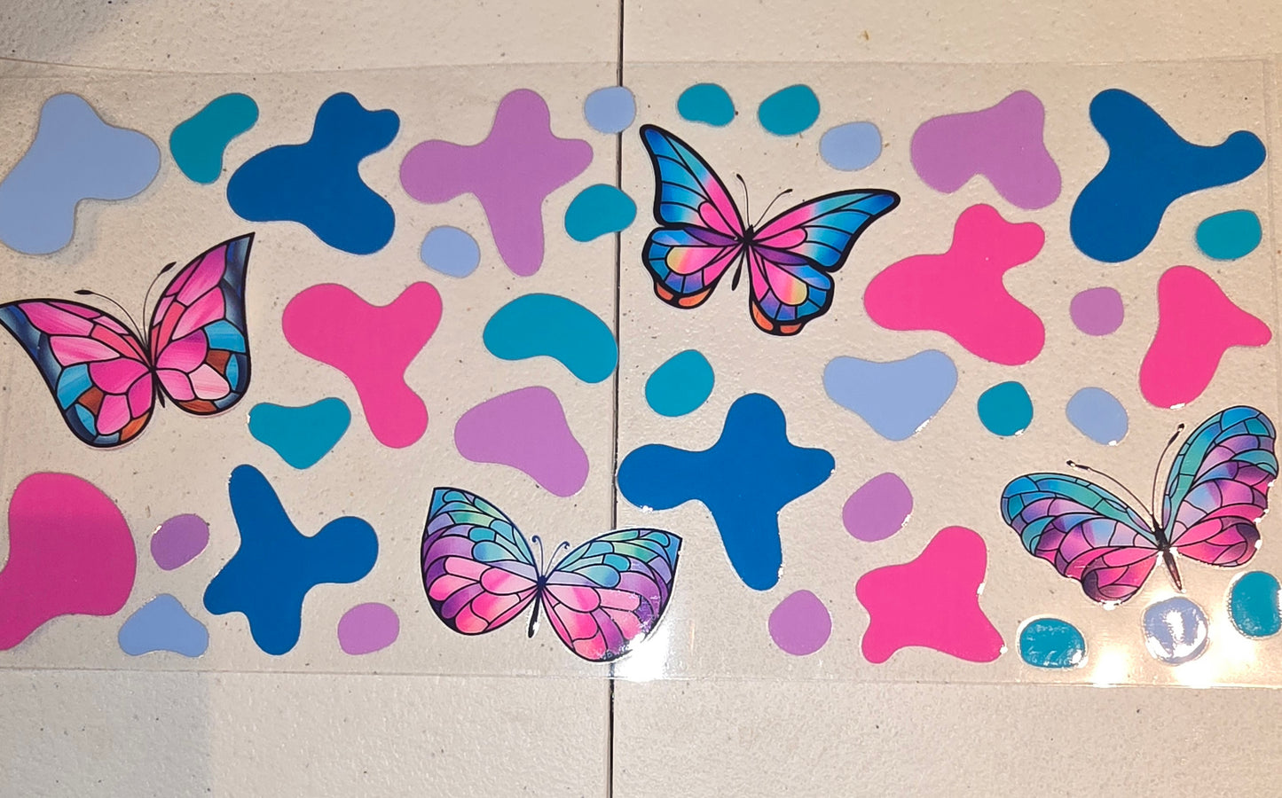 PINK BLUE BUTTER FLIES