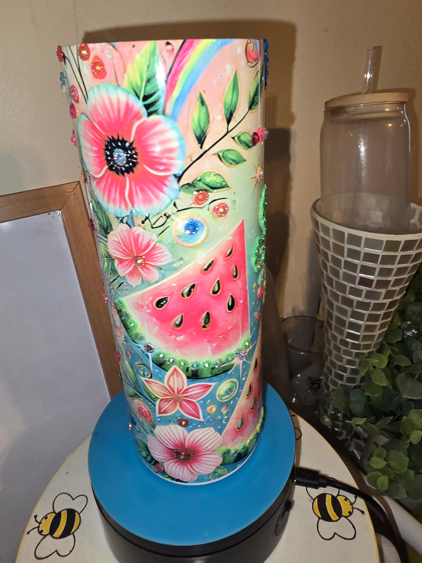 20oz Summer vibes Bling Tumbler