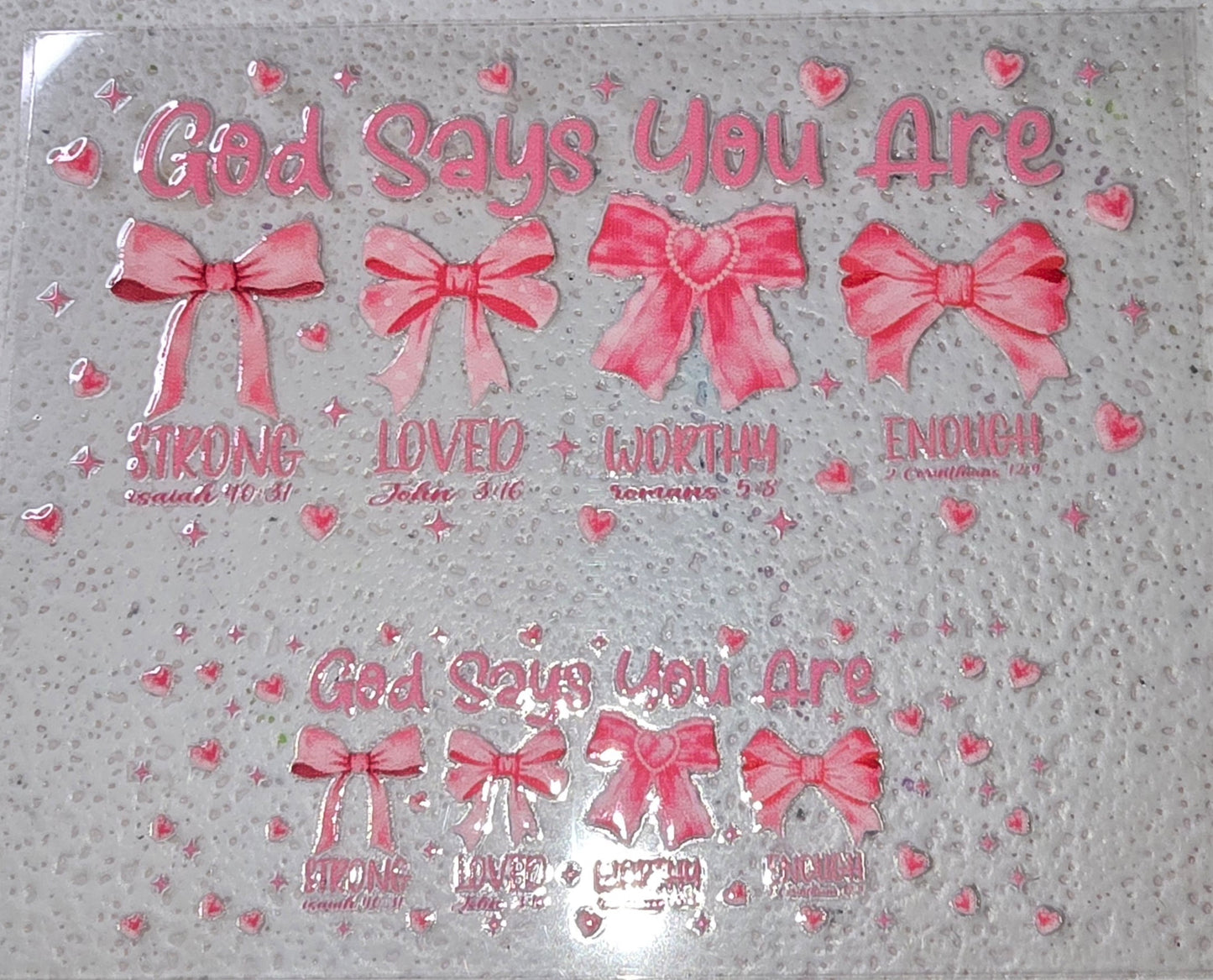 MINI PINK BOW BIBLE VER TUMBLER WRAP