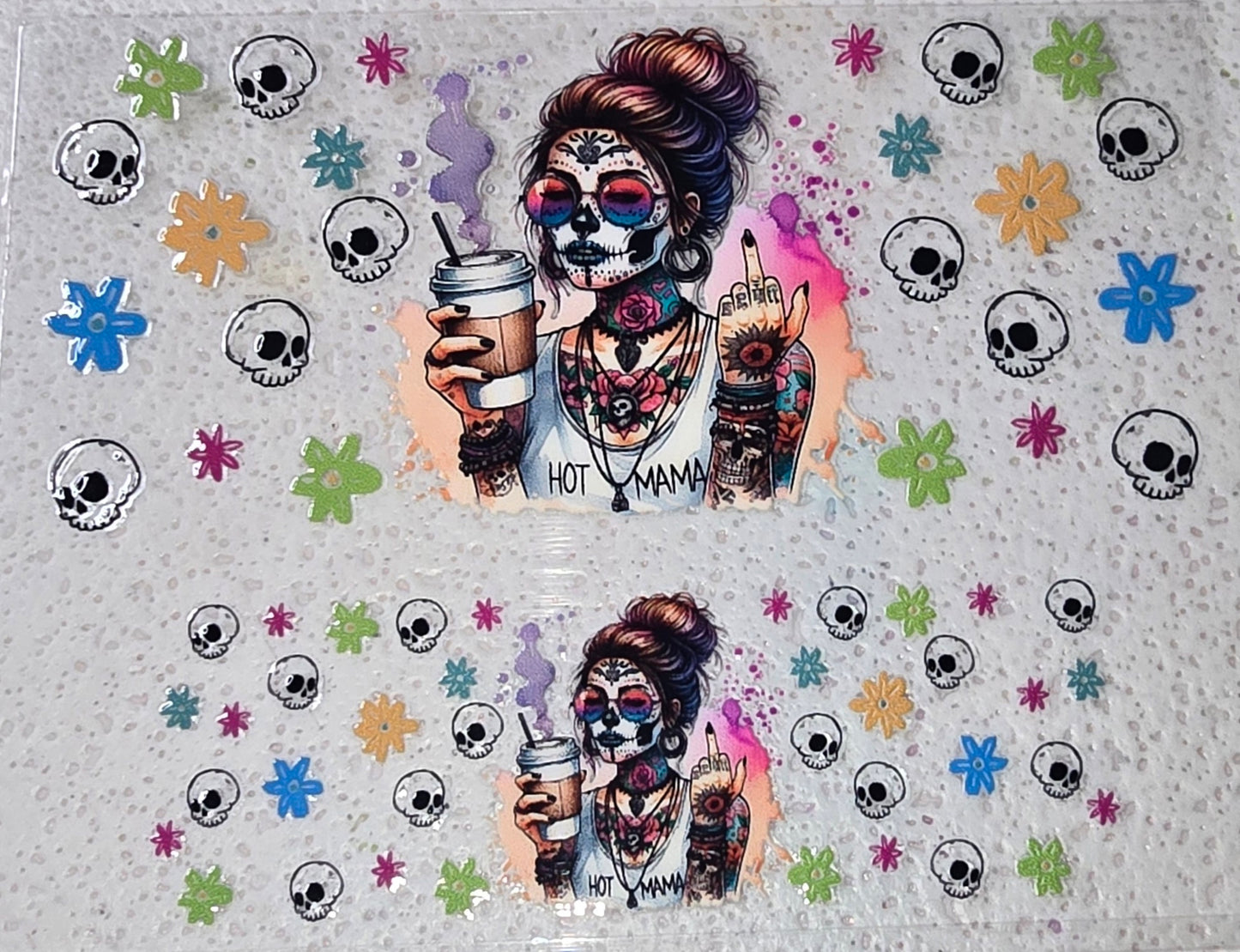 MINI SKULL TATOO GIRL TUMBLER WRAP