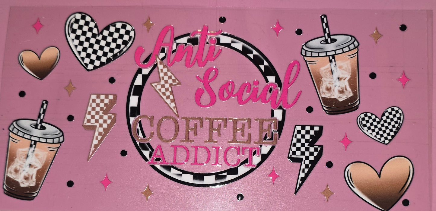 ANTI SOCIAL COFFEE ADDICT DECAL