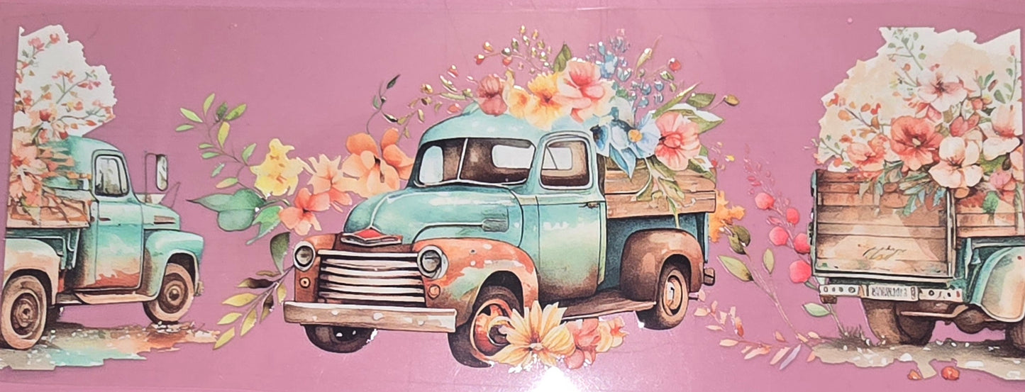 OLD RUST TRUCK FLOWER WRAP