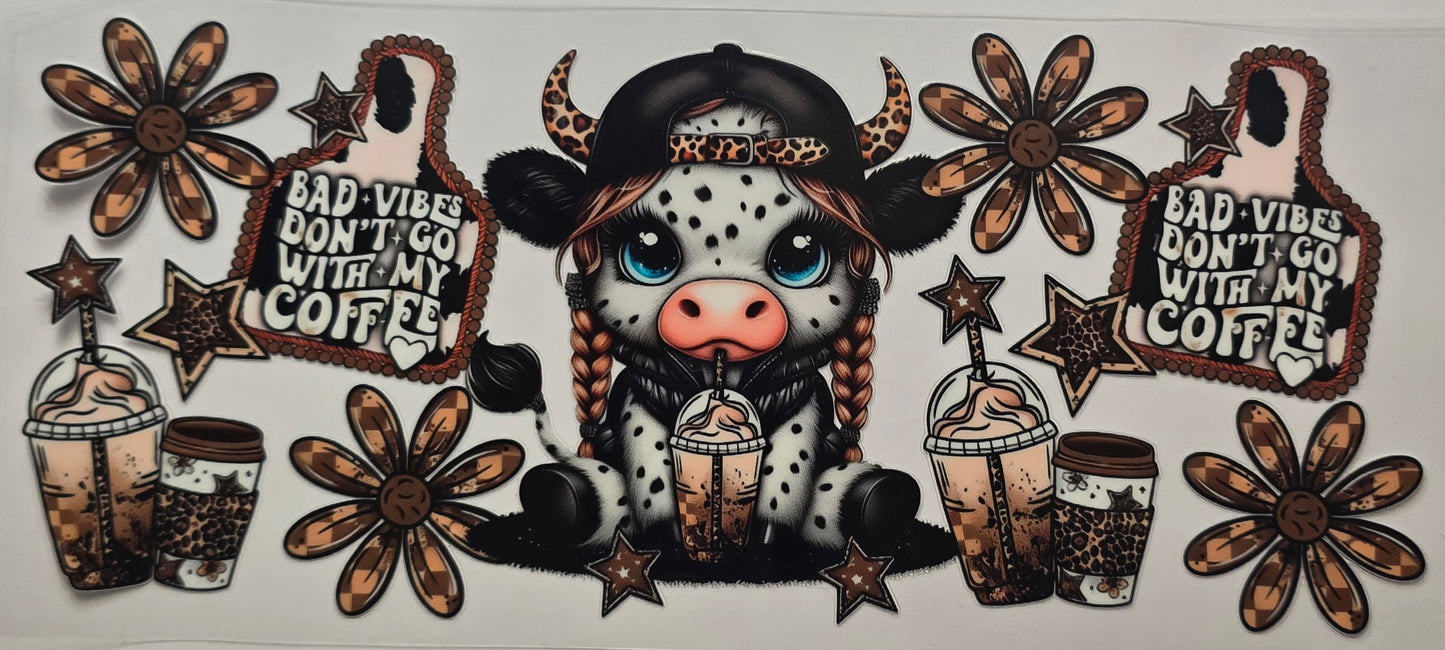 Highland Cow Bad Vibes Don't Go With My Coffe