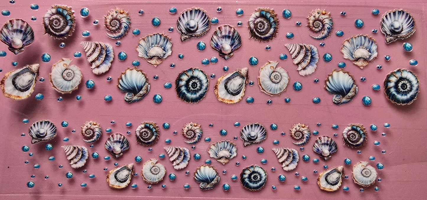Mini Blue Sea Shell Wrap For Shot Glass Or Key Chain Decal