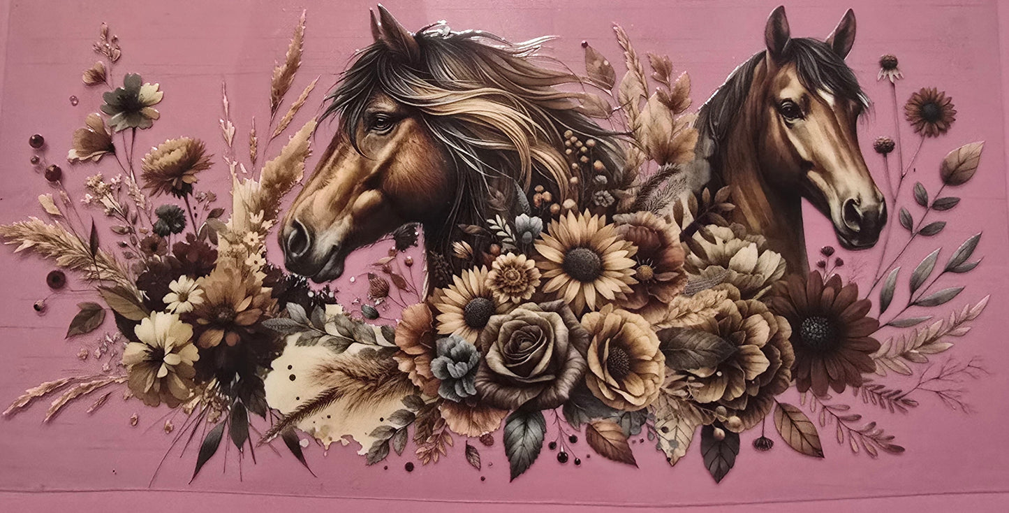 Horses with flowers wrap