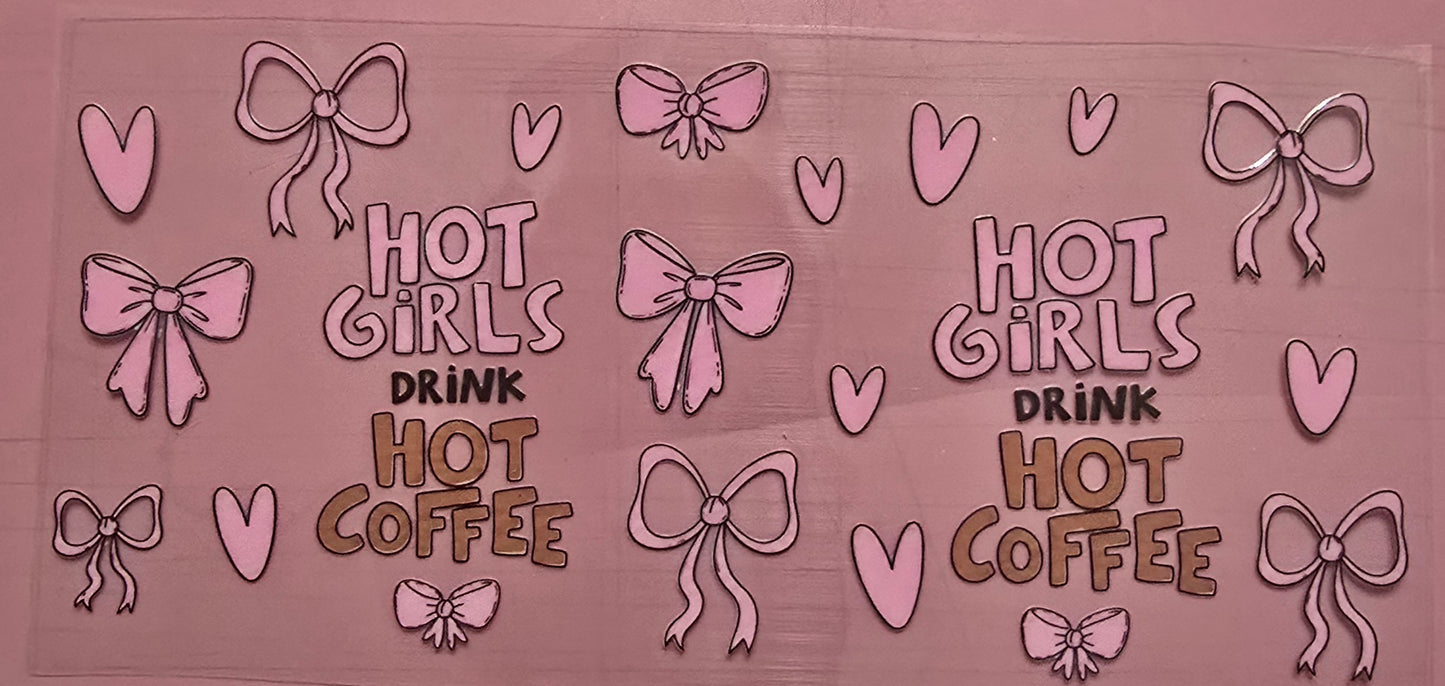 Hot girls drink Hot coffee wrap