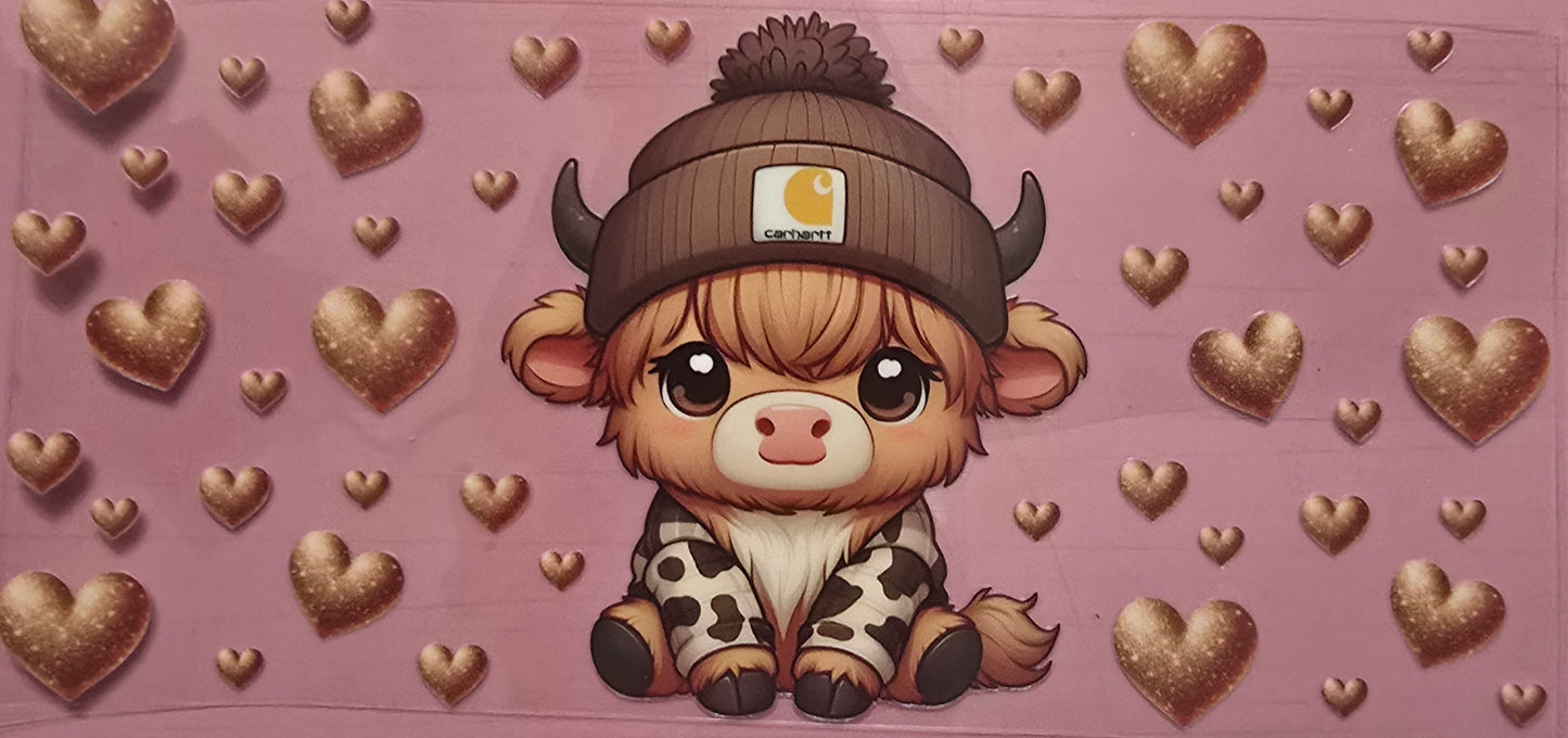 Brown Heart Baby Highland Cow
