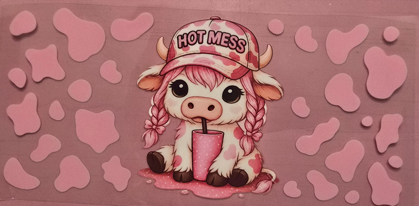 Pink Hot Mess Baby Highland Cow Wrap