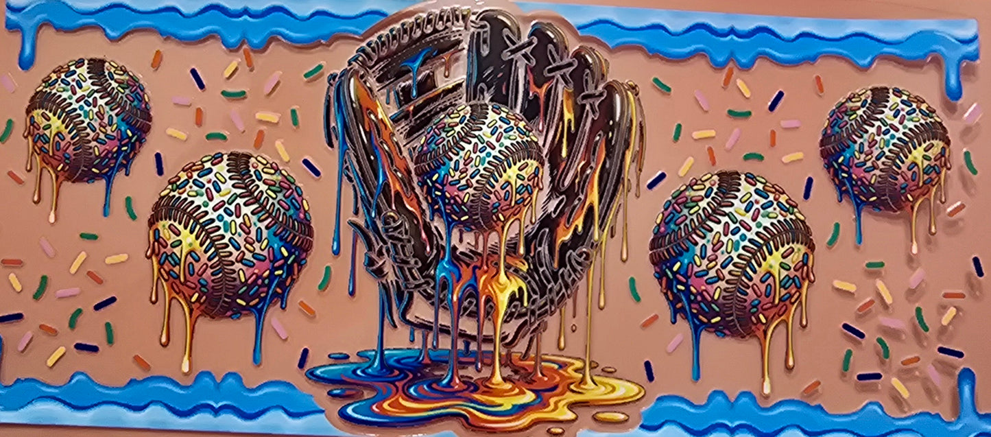 Softball Paint Drip Cup Wrap