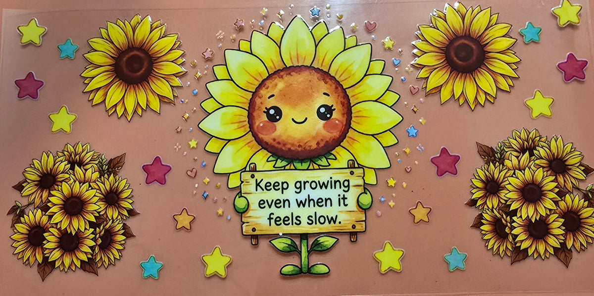 Keep Growing Even When It Feels Slow Sunflower Wrap