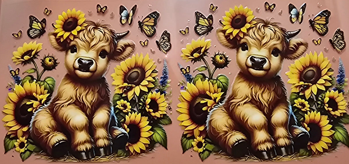 Sunflower Highland Cow Wrap