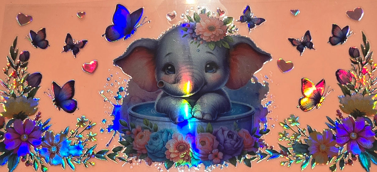Holographic Butterfly Elephant Wrap
