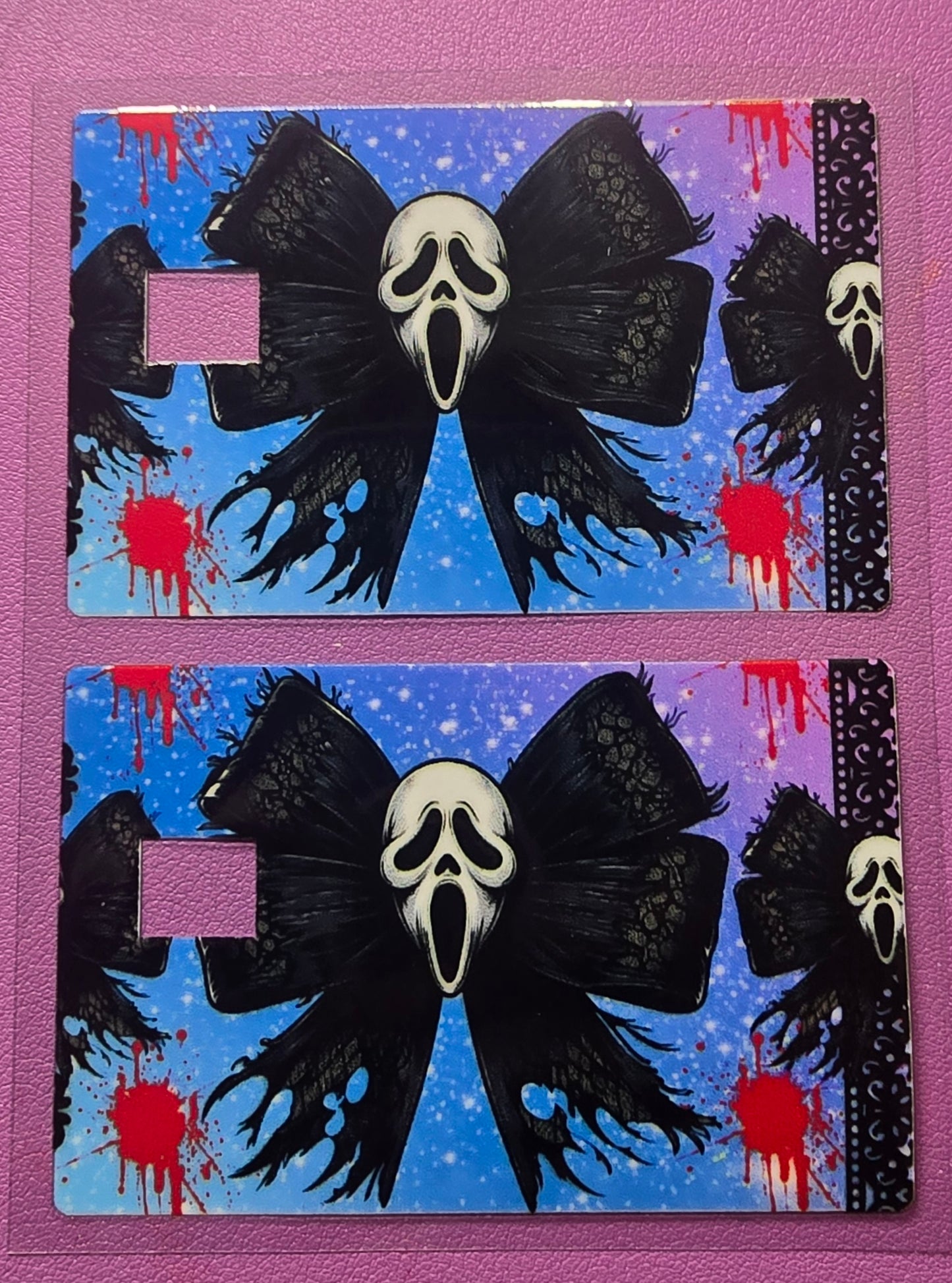 Bow Ghost Face Credit Card Wrap