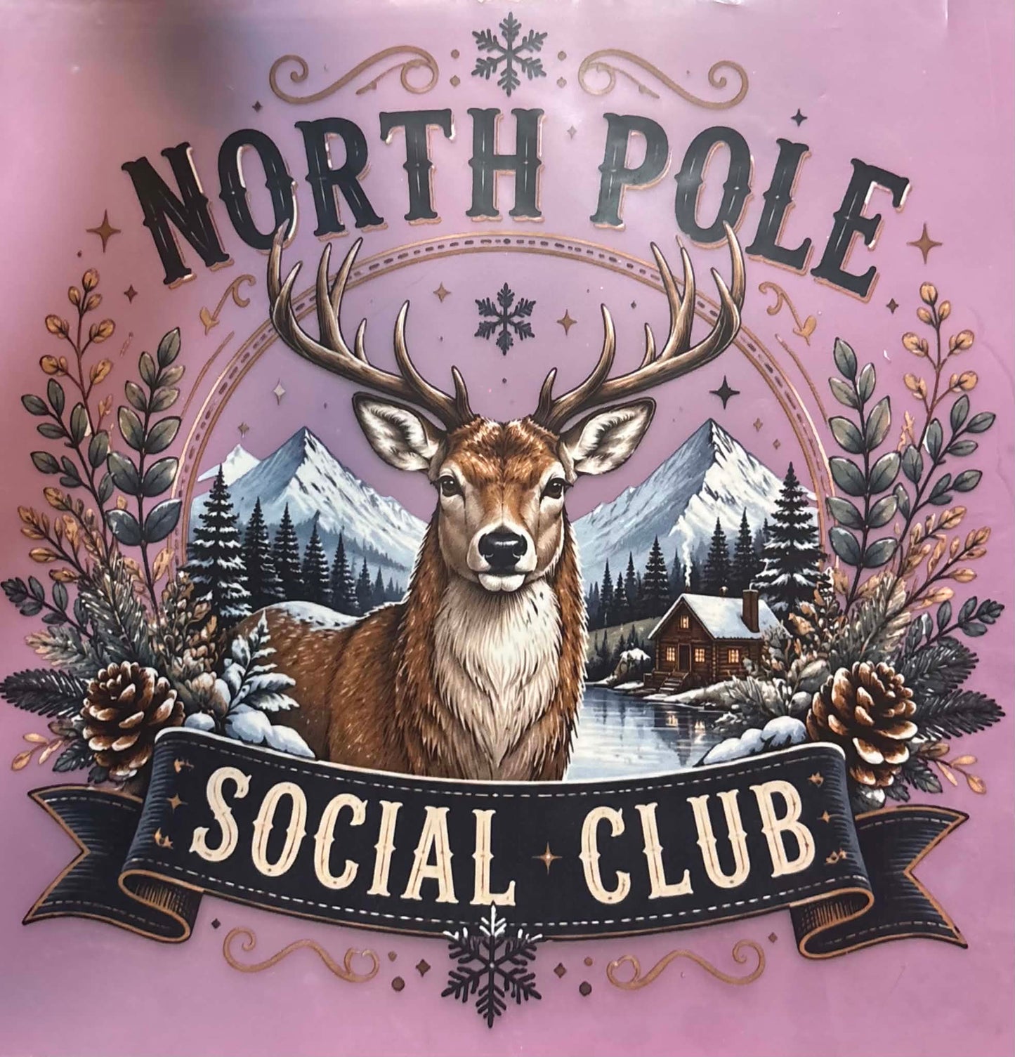 North Pole Social Club Shirt Or Tote Bag Transfer