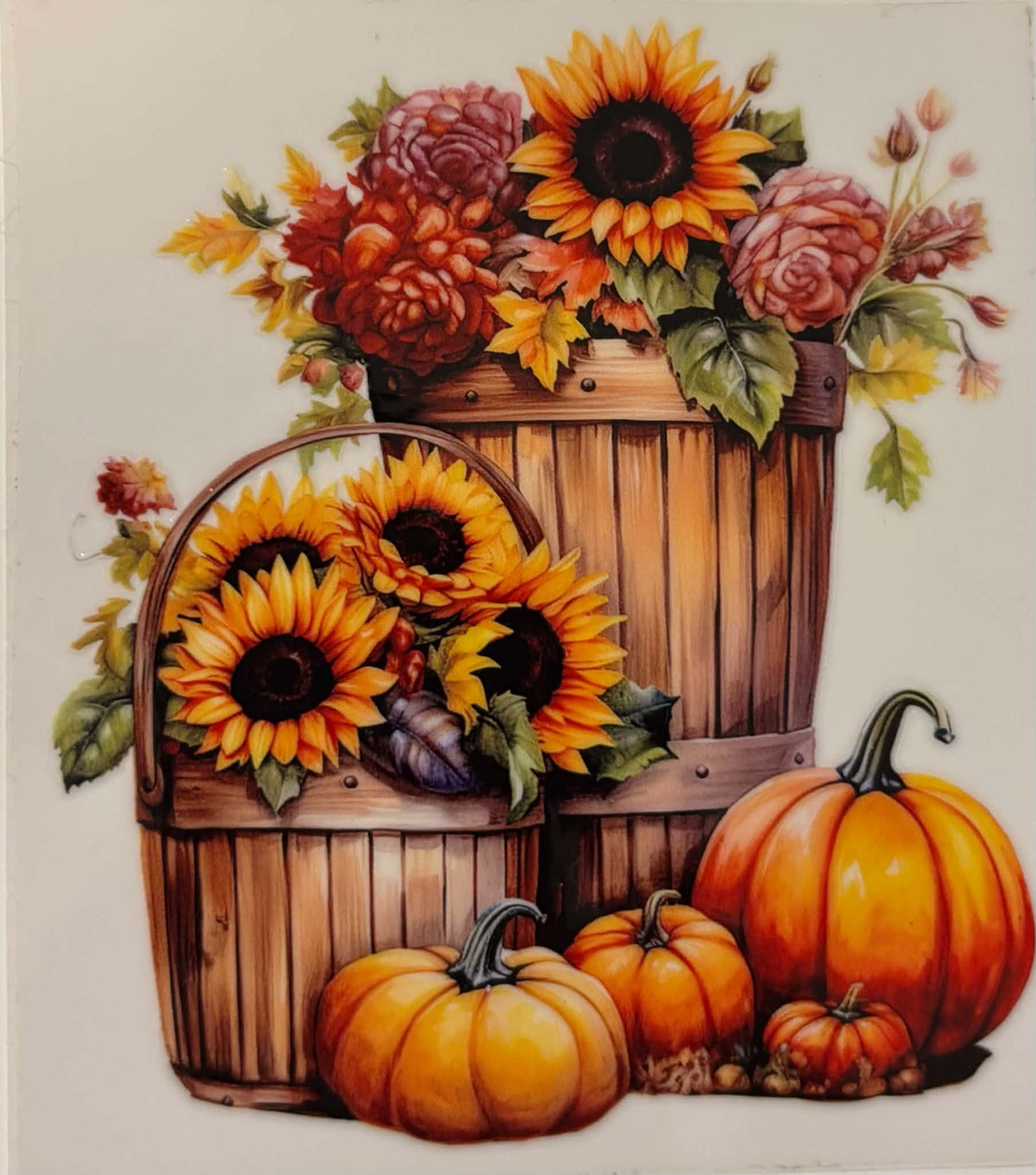 Fall Flower Pumpkin Decal #2