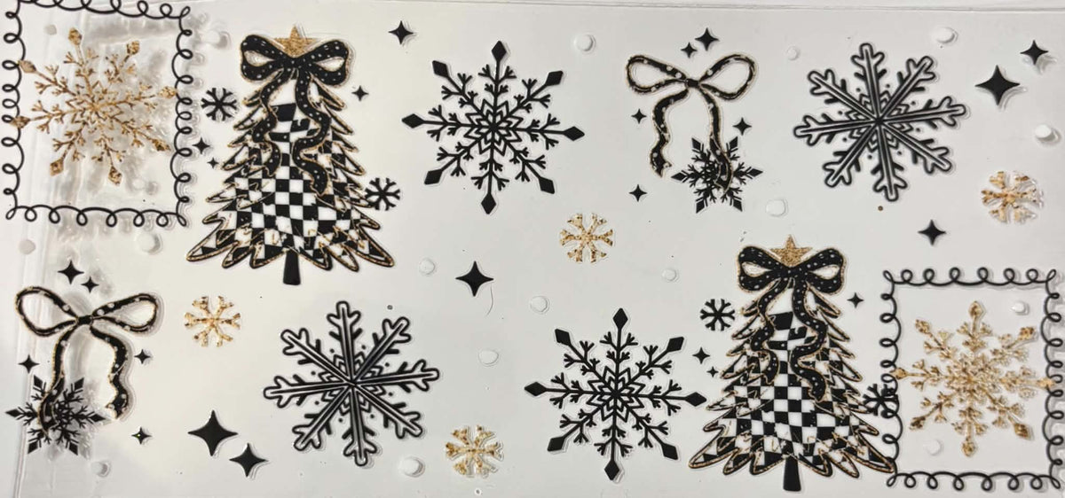 Black White Christmas Tree Wrap