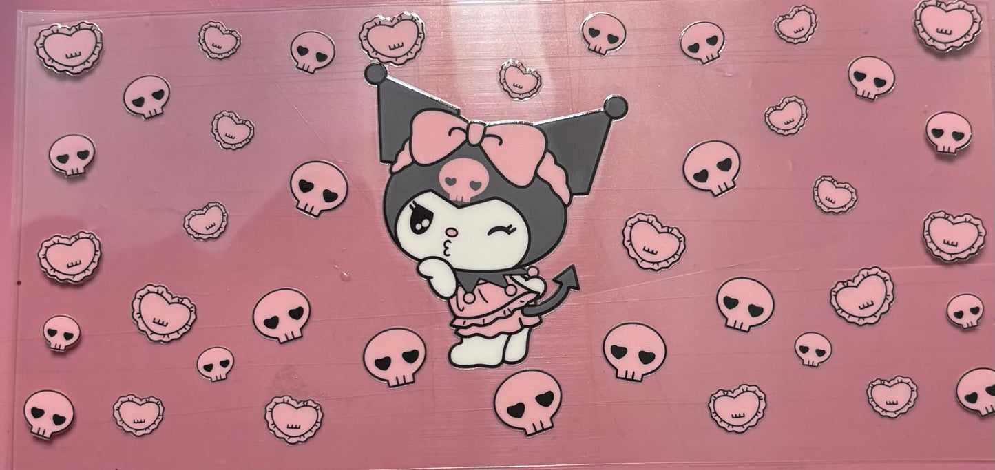 Kuromi pink skulls from Hello Kitty wrap