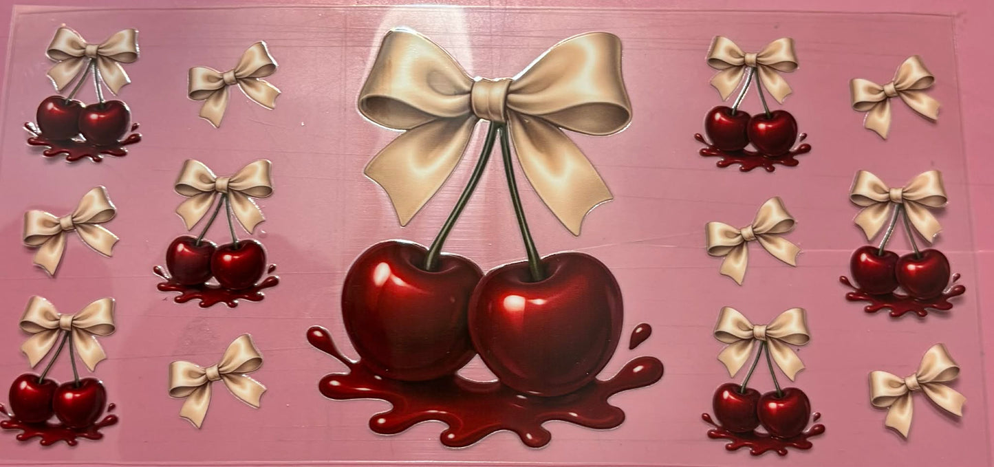 Gold Bow Cherry Splash Wrap