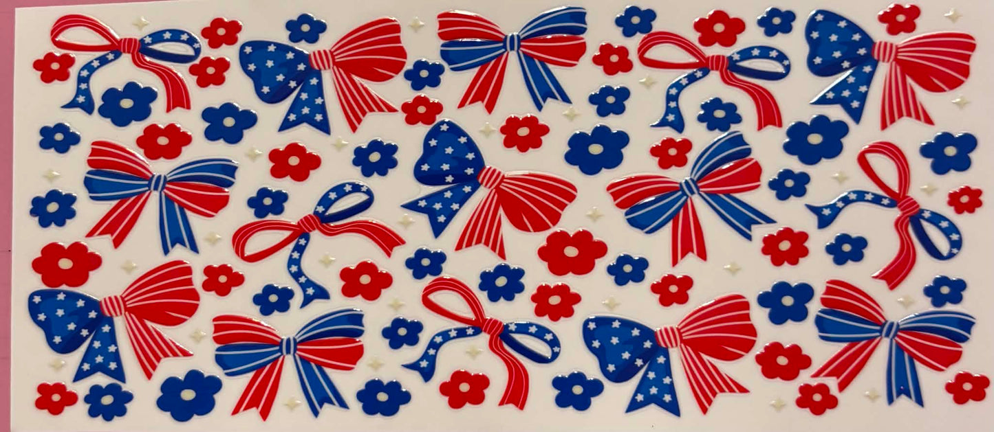 Red White Blue Bows Wrap