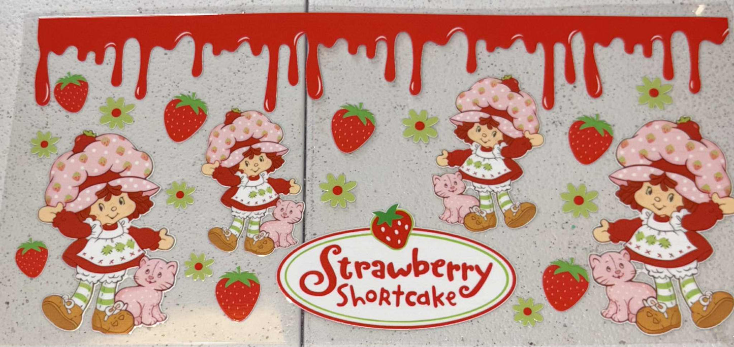 Strawberry shortcake paint snowglobe tumbler wrap
