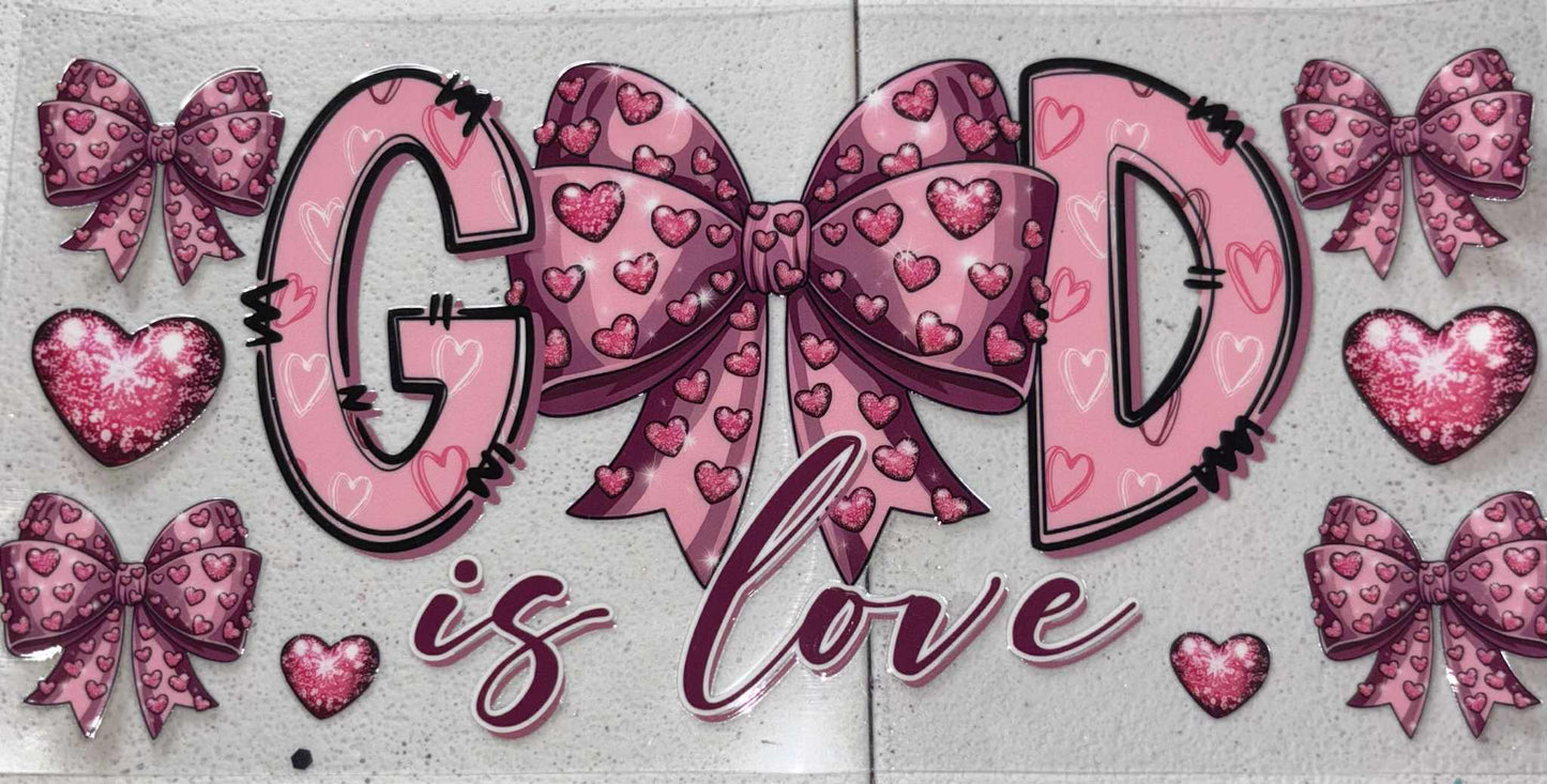 God is love snowglobe tumbler wrap
