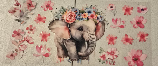 ELEPHANT AND FLOWERS