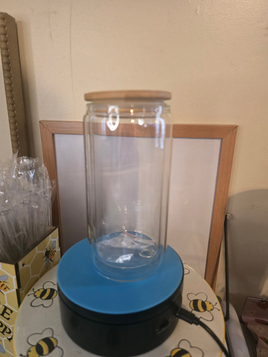 16oz Glass Snow Globe Tumbler