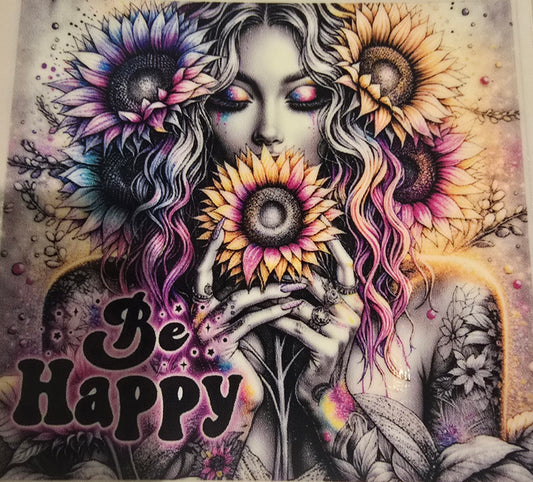 TATTOO FLOWER GIRL BE HAPPY