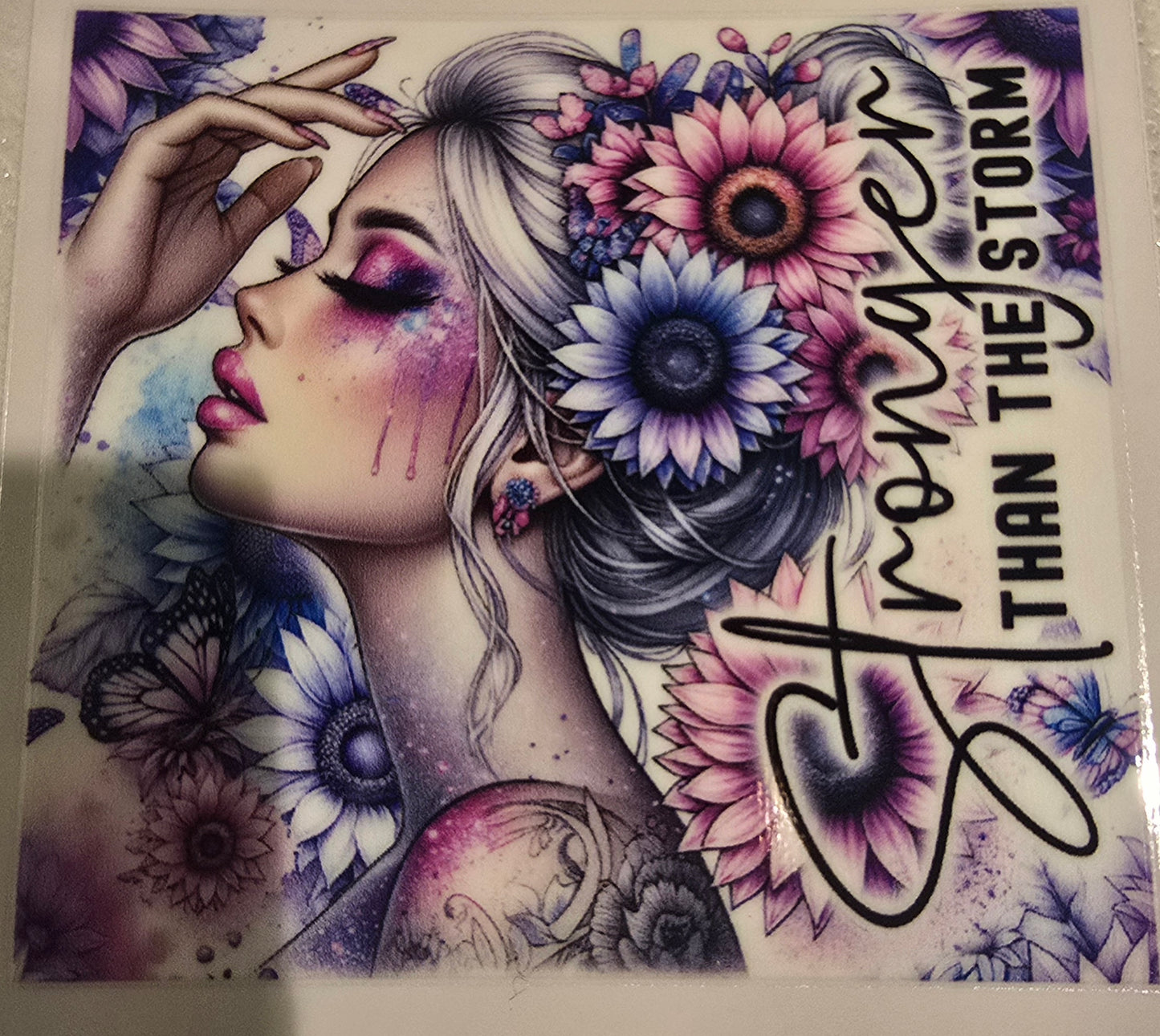 TATTOO FLOWER GIRL STRONGER