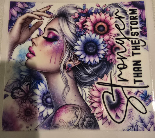 TATTOO FLOWER GIRL STRONGER