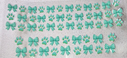 MINI BLUE BOWS AND DOG PAWS TUMBLER WRAP