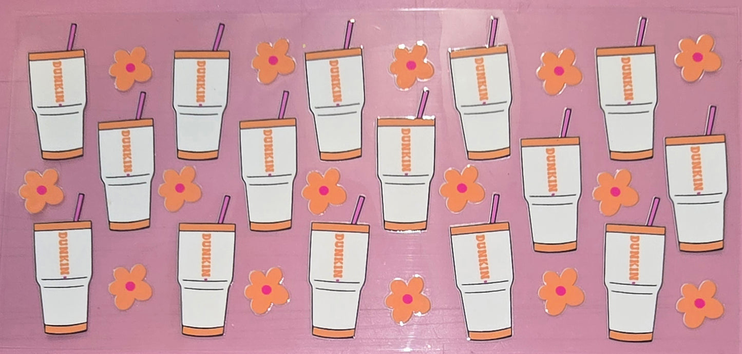 DUNKIN FLOWER COFFEE TUMBLER WRAP