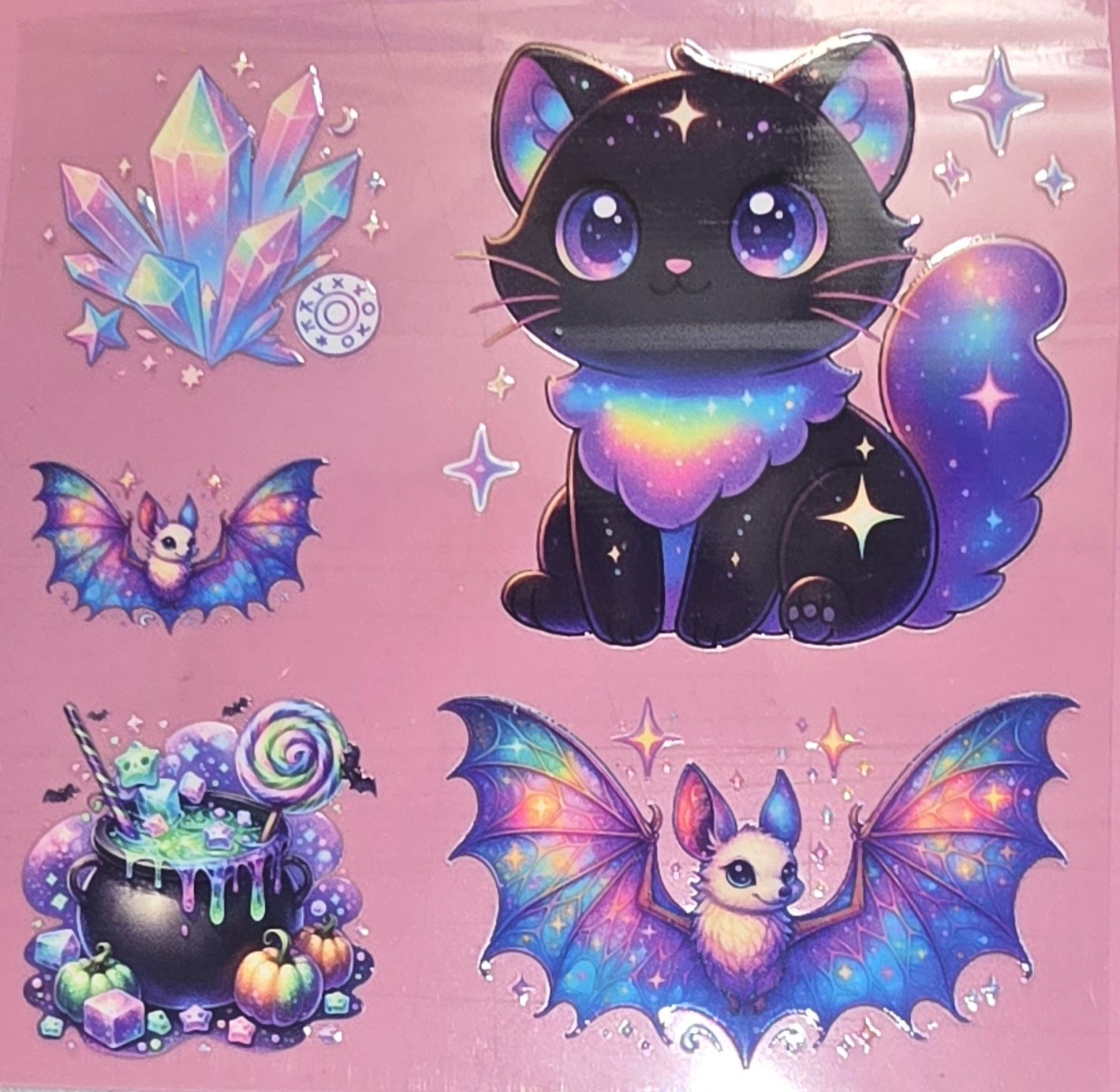 CAT BAT CRYSTAL SPARKLE DECAL