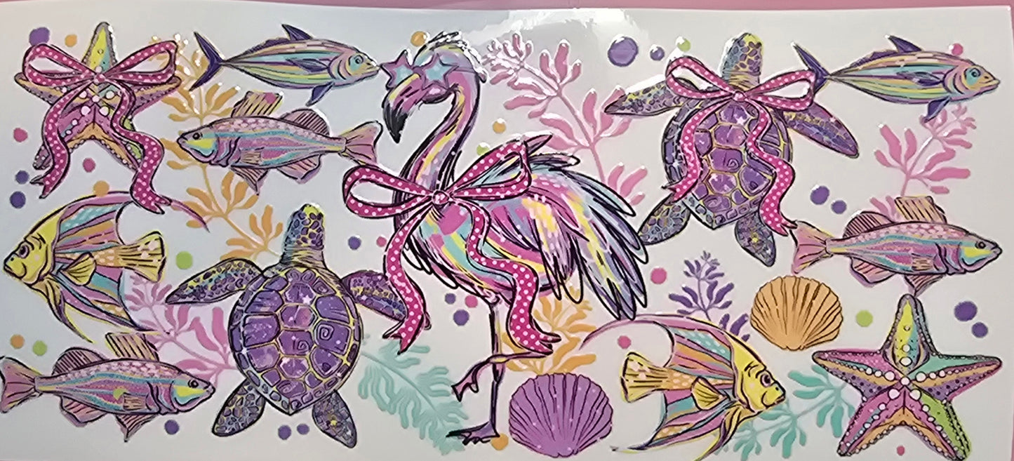 FLAMINGO SEA TURTLE BEACH WRAP