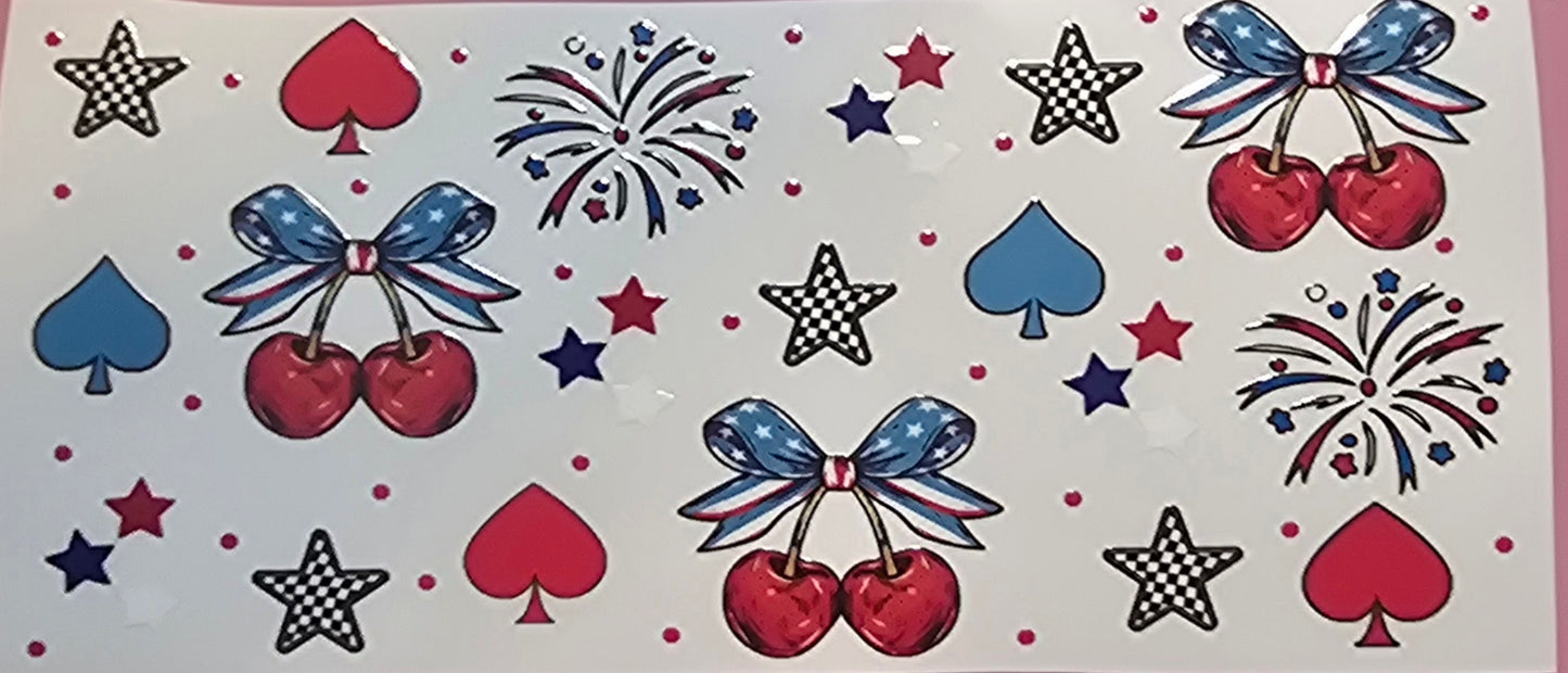 RED WHITE BLUE CHERRY WRAP