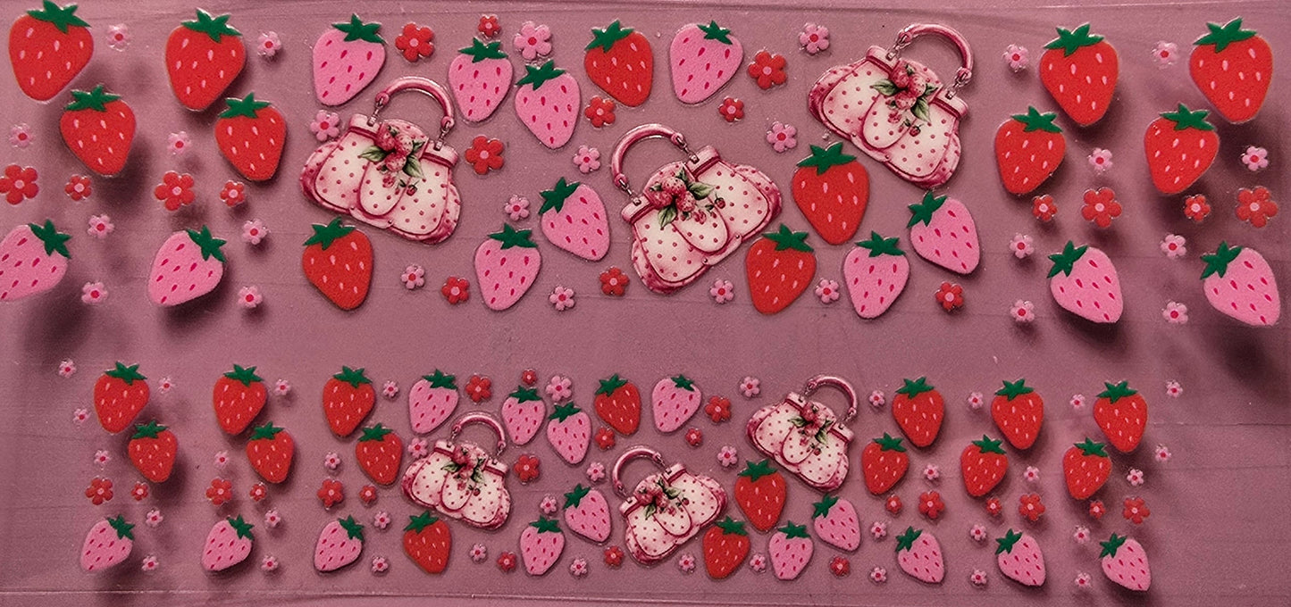 Mini Strawberry Shot Glass Decal