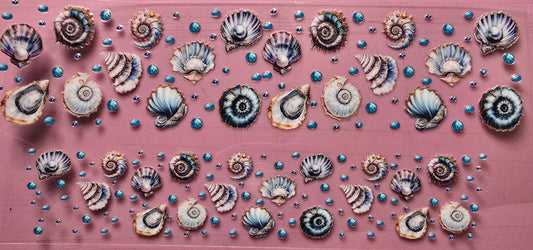 Mini Blue Sea Shell Wrap For Shot Glass Or Key Chain Decal