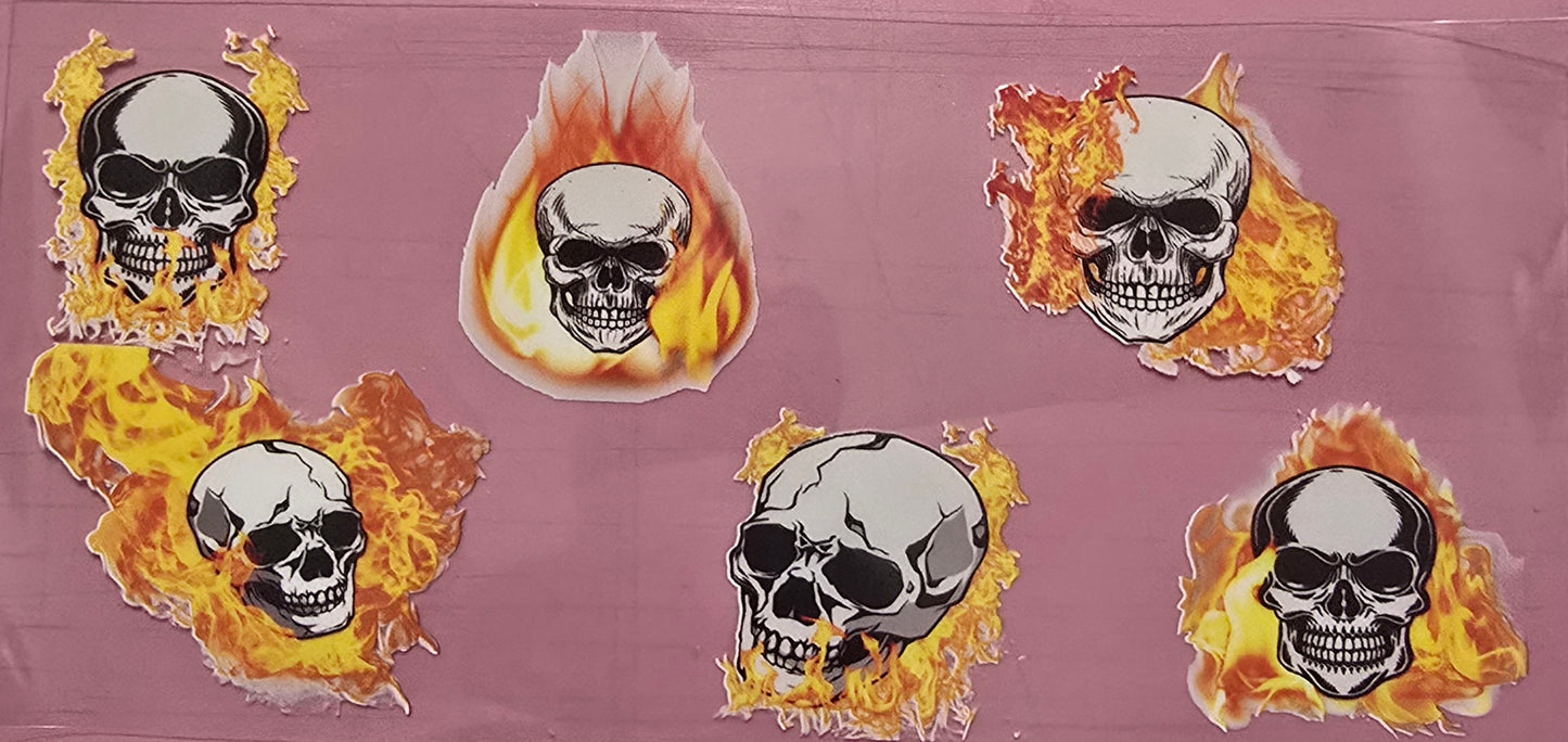 Skull with Flames Wrap