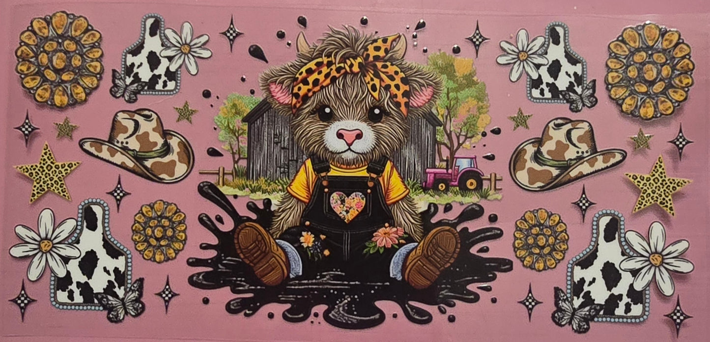 Black and Yellow Highland Cow Wrap