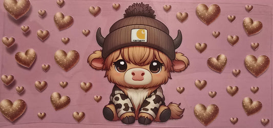 Brown Heart Baby Highland Cow