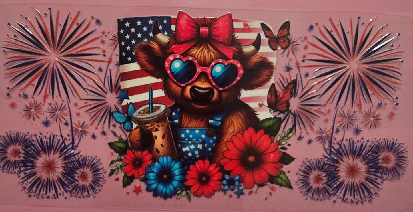 Firework 4th July Baby Highland Wrap