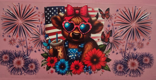 Firework 4th July Baby Highland Wrap