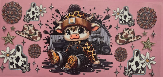 Brown Carhartt Baby Highland Cow Wrap