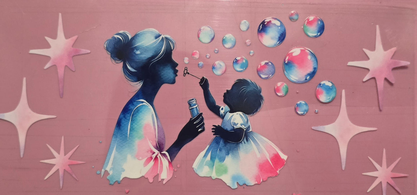 Blowing Bubbles Mom and Daughter Wrap