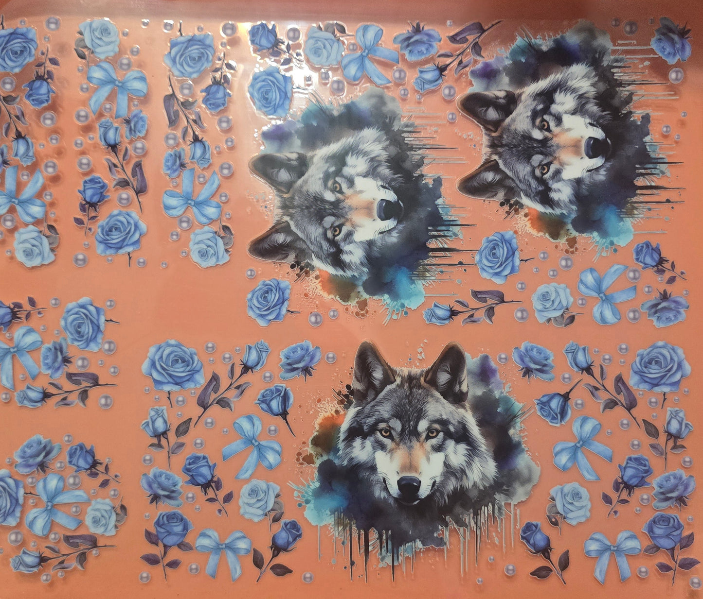 Wolf Blue Flower Wrap