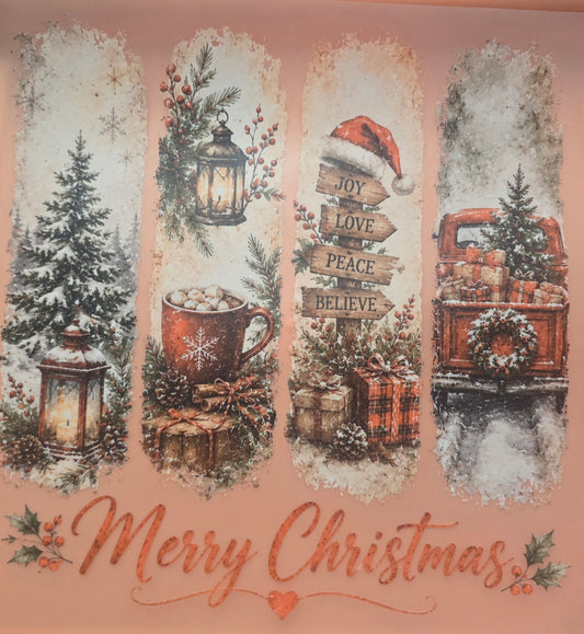 Merry Christmas Shirt or Tote Bag Transfer