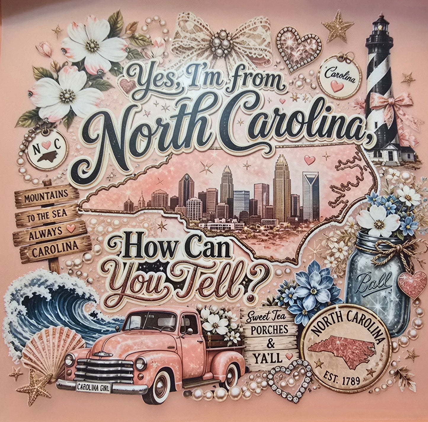 Yes I'm From North Carolina Shirt Transfer