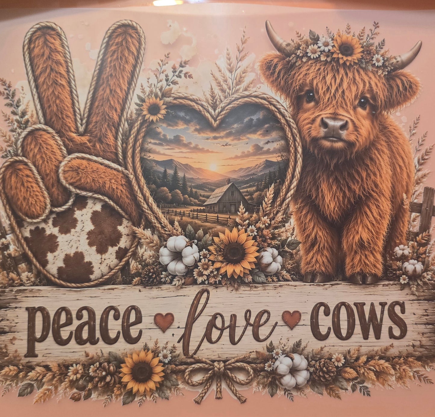 peace love cows shirt transfer