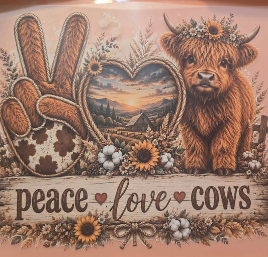 peace love cows shirt transfer